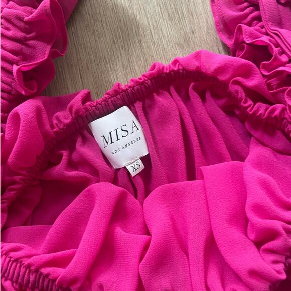 misa los angeles isidora off the shoulder ruffle detail maxi summer dress XS - Picture 6 of 10